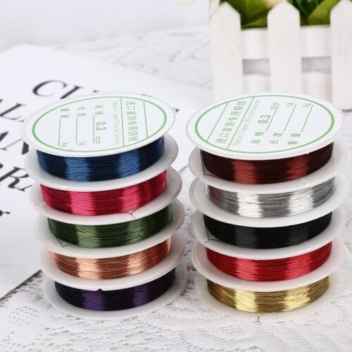 1 Roll Dia 0.2-1.0mm Copper Beading Cords Silver Gold Rose Gold Bracelet Necklace Beading Wire For DIY Jewelry Making