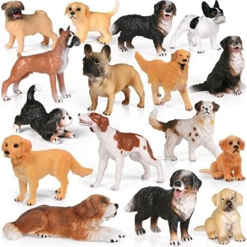 Lovely New Dog Animals Model Huskie Bulldog Puppy Dalmatian Figurines Cute Miniature Pvc Collection Toys For Kids Gift