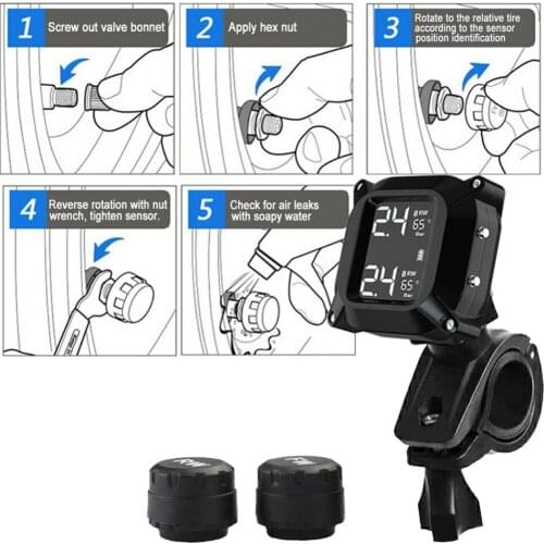 Tire Pressure Monitoring System Mit 2 TH/WI Tmps Sensor Für Motorrad RV