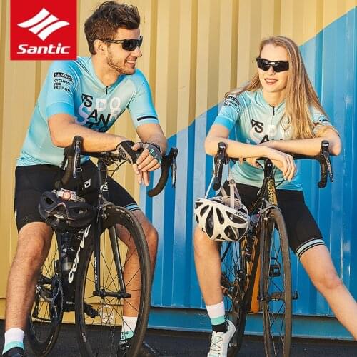 Santic Cycling Jersey Short Sleeve Race Bike Jersey Shirt MTB Jerseys Cycling Team Shirt Unisex Couple Models Maillot Ciclismo