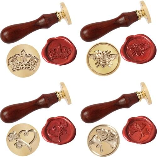 Retro Thank You Sealing Wax Stamp Love Pattern Seal Stamp Copper Head Envelope card Decoration for Party Birthday Gifts