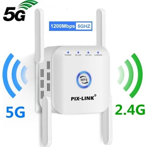 5Ghz Wireless WiFi Repeater Wi Fi Booster 2.4G 5G Wi-Fi Amplifier 1200 Mbps Access Point 5 ghz Signal WiFi Long Range Extender