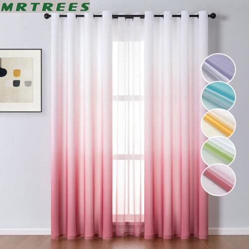 MRTREES Gradient Blackout Window Curtains for Living Room Kitchen Modern Tulle for Bedroom Curtain Fabric Drapes