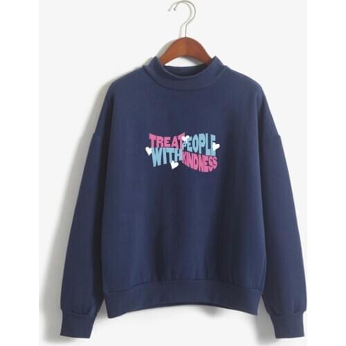 Kpop Hoodies Women Autumn Hoodie Winter Treat People With Kindness Letters Print Harry Moletom Harajuku Styles Drop Shipping