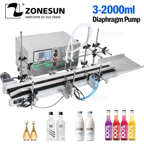 ZONESUN Benchtop Automatic Liquid Mango Juice Beverage Soy Milk Bottle Quantitative Filling Machine