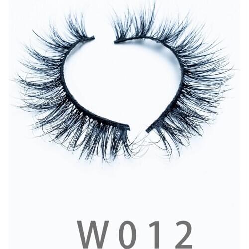 10mm W12 3D Soft Real Mink Strip Hair False Eyelashes Natural Eyelash Crisscross Wispy Fluffy Lashes Extension Eye Makeup Tools