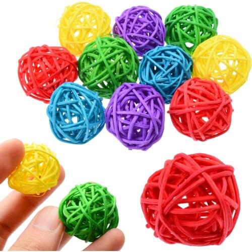 10Pcs Rattan Balls Bird Rattan Ball Chewing Toy For Parrot Parakeet Cockatiels Rattan Balls For Bird Supplies