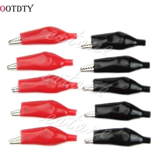 OOTDTY 10Pcs 28mm Alligator Leads Crocodile Test Clip for Electrical Jumper Wire Cable