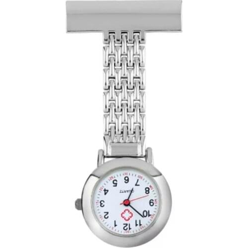 100pcs Wholesale Fashion Nurse Watches Women Pocket Watch Clip-on Heart Pendant Hang Quartz Clock For New Doctor Nurse Watches