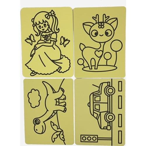 15x21cm yellow sticker cards for Sand art, Sand art cards