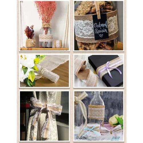 20pcs Lace Napkin Ring Buckle Natural Jute Table Chair Burlap Napkin Ring Wedding Banquet Party Decoration Supplies