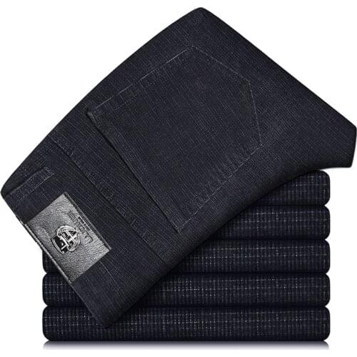 2021 Autumn and Winter Brand Fitted Straight Cotton Stretch Corduroy Pants Business Casual Mens Trousers 6 Colors Size 30-40