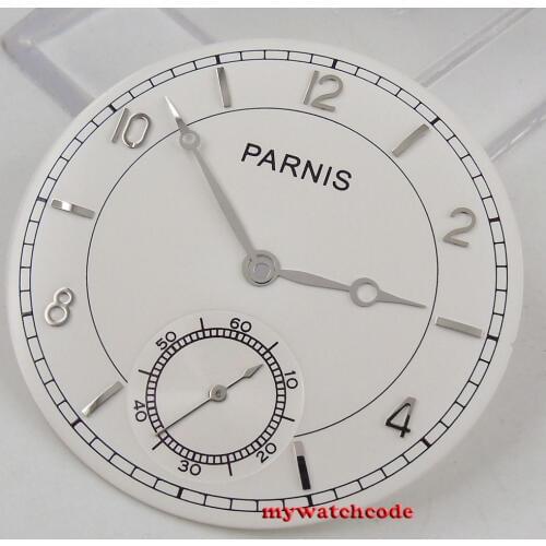 38.9mm white dial dial blue hands fit ETA 6498 mens watch D126 (Dial+hands)