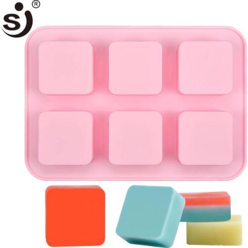 SJ 3d Square Silicone Molds For Soaps Handmade Soap Bar Making Form Cube Soap Moulds Silicone Diy Home Decoration Accessories