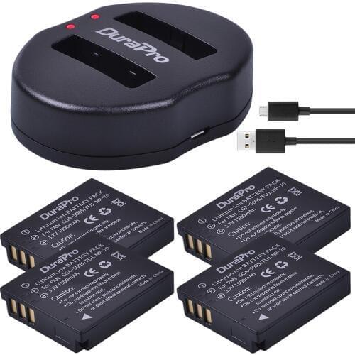 4pc CGA-S005 CGA S005 Battery +USB Dual Charger for PANASONIC DMW-BCC12 DMC-FX8 FX9 FX10 FX12 FX50 FX150 LX1 LX2 For Fuji NP-70