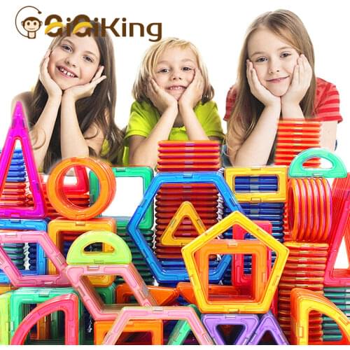 50-300Pcs Designer Magnetic Blocks Size DIY Magnet Toys Pulling Magnetic Building Blocks Assembled Toys For Children Gifts