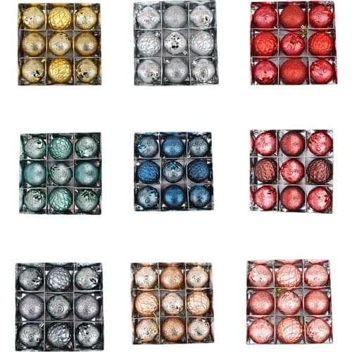 6cm/9Pcs Ball Glitter Hanging Ball Home Party Pendant Decor Holiday Christmas Tree Colorful Ball Baubles Window Ball