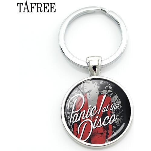 TAFREE Alternative Rock Panic! At the Disco Pendant Keychains Classic American Rock Band Keyring Car Key Best Friend Jewlry PD88