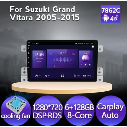 Navifly Android Car Radio For Suzuki Grand Vitara 3 2005-2012 2013 2014 2015 Multimidia Video IPS RDS DSP 6+128G GPS Navigaion
