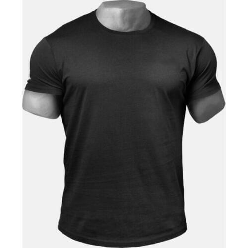 Brand t shirt mens gyms clothing Tight t shirt homme casual summer tops tees Men cotton blank Fitness T-shirts slim fit t shirt