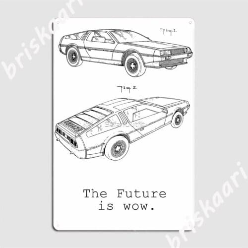 The Future Is Wow. Car Of The Future. Metal Signs Club Party Printing Home Plaques Tin sign Posters