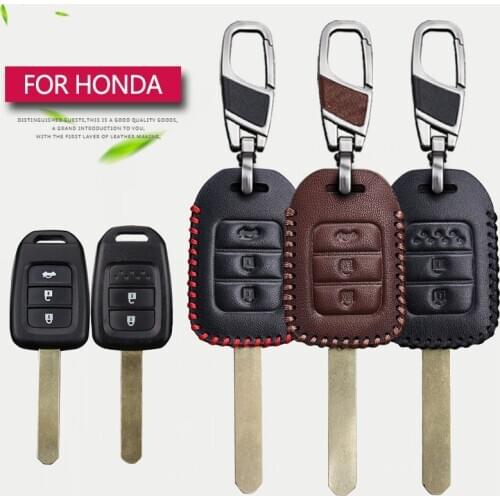 Real Leather Car Key Case Cover For Honda Fit HRV Accord 2020 Civic 2008 2017 4D Forza Freed Vezel CRV SH Jazz Pilot Key Chain