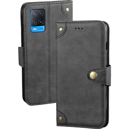 Itgoogo Case For OPPO A54 4G Hight Quality Flip Leather Cover For OPPO CPH2239 Wallet Phone Case Coque