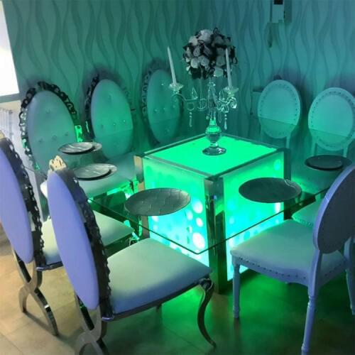 6inch Colored LED Cocktail table light battery operated lights with remote control for wedding party decorations Base Lights