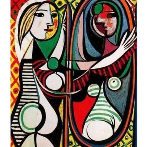 Pablo Picasso famous painter mirror girl, Diy diamond painting full rhinestone mosaic diamond embroidery home wall decoration