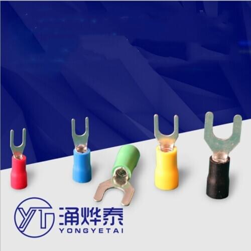 Cold-pressed terminal block SV3.5-4 Fork-shaped U-shaped Y-type Insulated insert Plug spring connector 0.7 thick