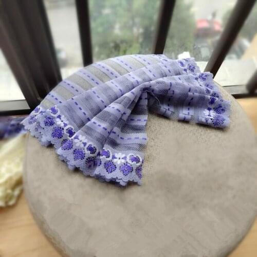 22CM width purple embroidered lace elastic skirt lengthened lace cos baby clothes accessories