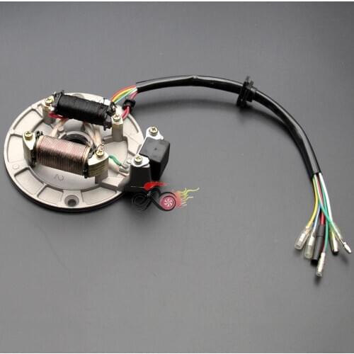 Magneto Flywheel Stator Plate For 50cc 70cc 90c 110cc 125cc Kick Start PIT PRO Trail Dirt Bike ATV 2 Coil