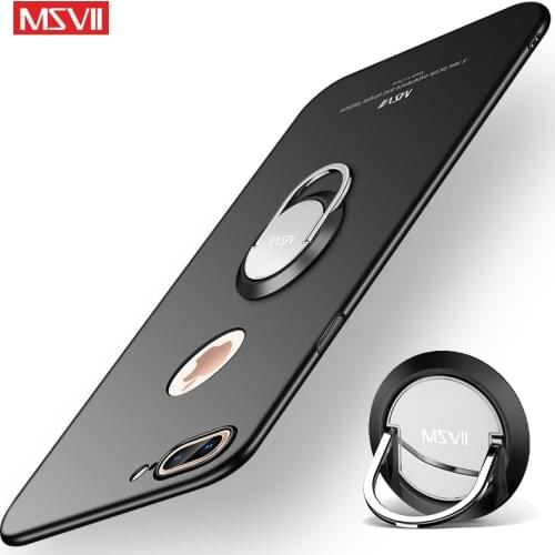 MSVII Cases For Apple iPhone 7 8 Plus Case Cover Finger Ring Skin Coque 8Plus Case Metal Holder For iPhone7 iPhone8 Plus Cover