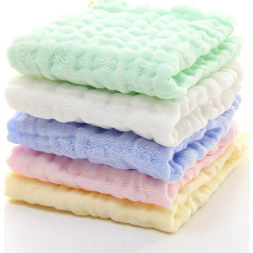 Mylb 5pcs/lot 25*25cm 100% gauze cotton baby handkerchief square towel muslin cotton infant face towel wipe cloth Appease Towel
