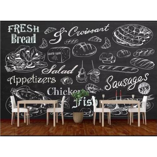 Custom photo mural 3d wallpaper Hand painted bread restaurant cafe tv background home decor living room wallpaper for walls 3 d