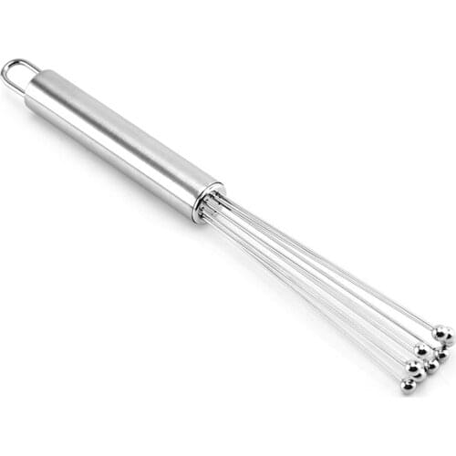 New Stainless Steel Whisk Mixing Flash With Beads Eggs Stirrer Milks Frother Beater Kitchen Tool For Mixing Beating Hot Selling