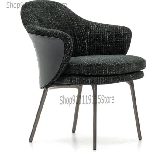 Dining Chair Simple Leather Armchair Hotel Dining Chair