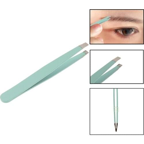 Eyebrow Tweezers Hair Removal Stainless Steel Slant Tip Eyebrow Clip Makeup Tool