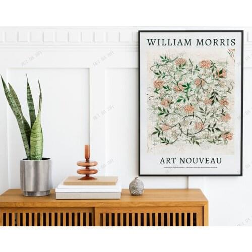 William Morris Exhibition Poster, Morris Art Nouveau, Jasmine, William Morris Flower Pattern, Floral Print, Home Decor