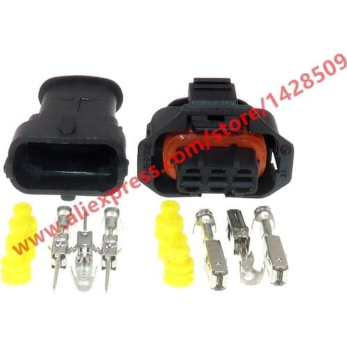 10 Sets 3 Pin 1 928 403 968 1928403968 Female Male 3.5mm Auto Sensor Connector Diesel Injection Pump Use For Bosch
