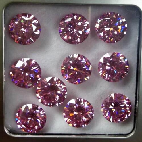 Luxury Moissanite Ring Loose Stone 5.0mm 6.5mm 8.0mm 9.0mm Round Brilliant Cut Pink Color D vvs GRA Moissanites Diamond Gems