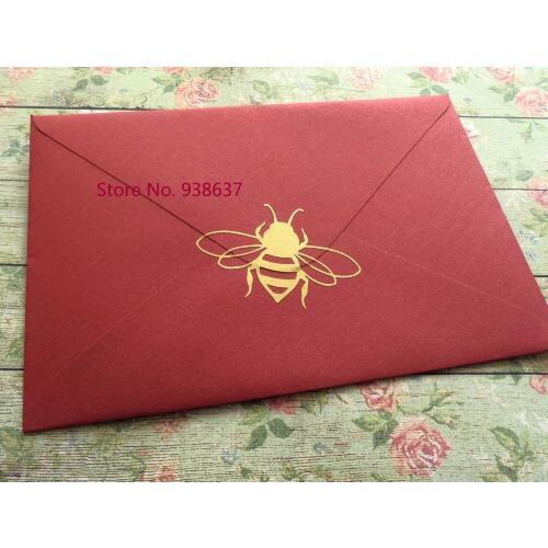 Removable Envelope Seals Decals Bee Honey Jar Labels Gold Animal Wall Stickers Bee Wedding Party Invitations Decoration ZB187