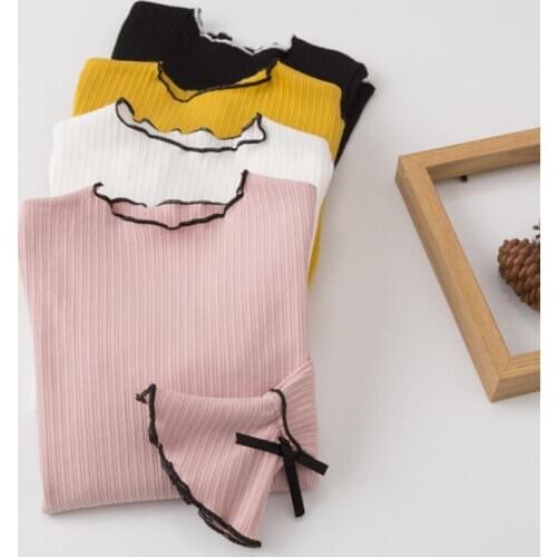 Autumn Winter Cotton Long Sleeve Shirt For Children Baby Toddler Girls Tops Kids Solid Color Soft Clothes 3-12 Years Old 2020