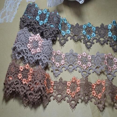 Wide 4.5cm(2yards/lot) 3 color Lace for Fabric Home Furnishing Warp Knitting DIY Garment Accessories Flower Lace