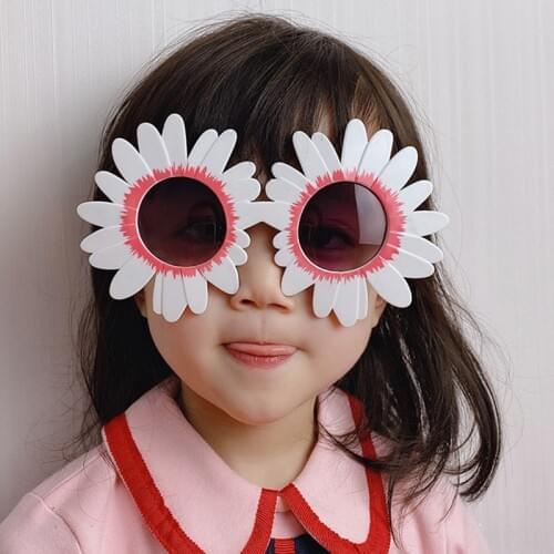 Vintage Kids Sunglasses Child White Daisy Flower Round Sun Glasses Baby Children UV400 Sport Sunglass Girls Boys Oculos De Sol