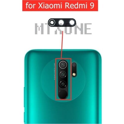 2pcs for Xiaomi Redmi 9 Camera Glass Lens Back Rear Camera Glass Lens with Glue Replacement Repair Spare Parts
