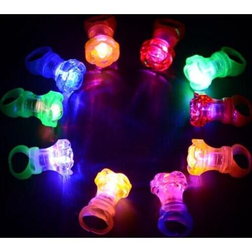 LED Flash roses ring finger glow in the dark Finger Ring Bar KTV Party Supplies Children Party Toys F20173621