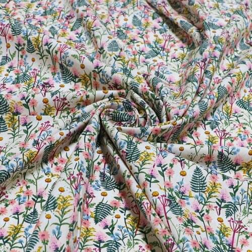 High-density Poplin Cotton Tencel Printed Cloth Cotton Womens ShirtsDresses Fabrics Width 145cm 1Yard