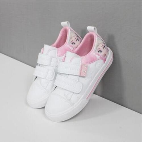 Disney Girls Shoes For Kids Frozen Elsa Anna Kids Shoes Ice Snow Queen Princess Casual Children Shoes Girl Sneakers EU 25-37