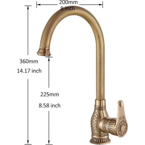 Vidric Carved Antique Brass Basin Faucet Deck Mounted Stripe Wash Sink Faucet Single Lever Mixer Tap Bathroom Basin torneiras